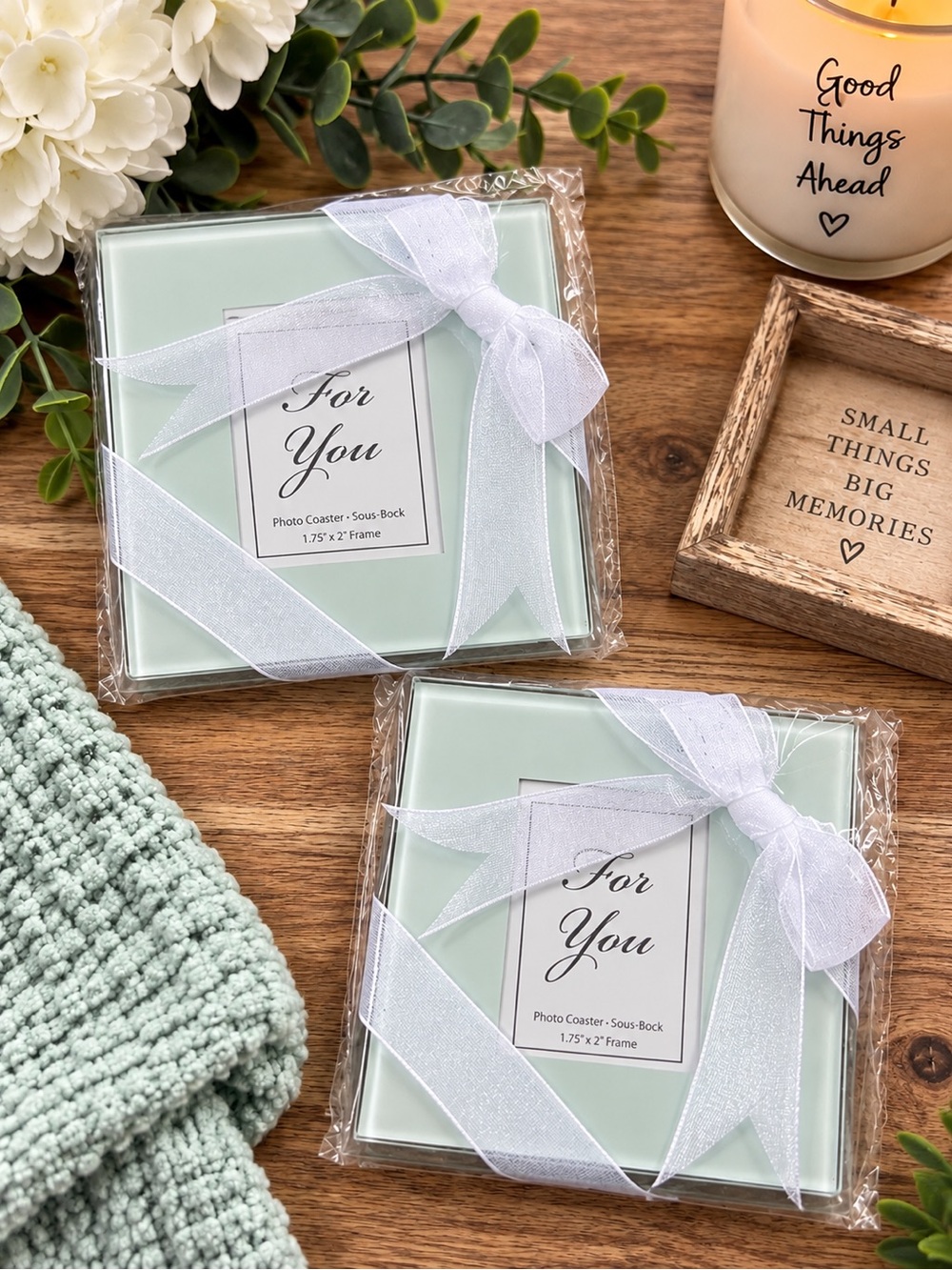 🎀 Kate Aspen Photo Coaster / FOUR PHOTOS Frame Set – NWT 🎀